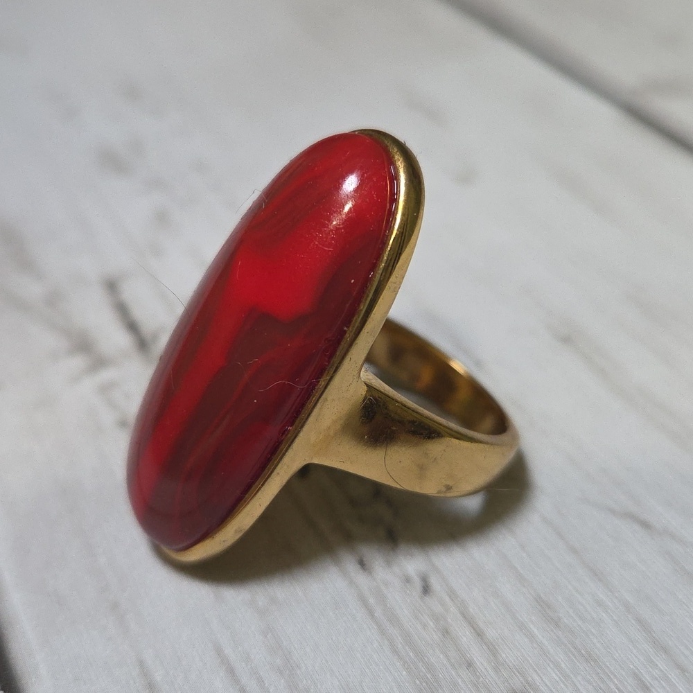Plunder Vibrant Red and Gold Statement Ring